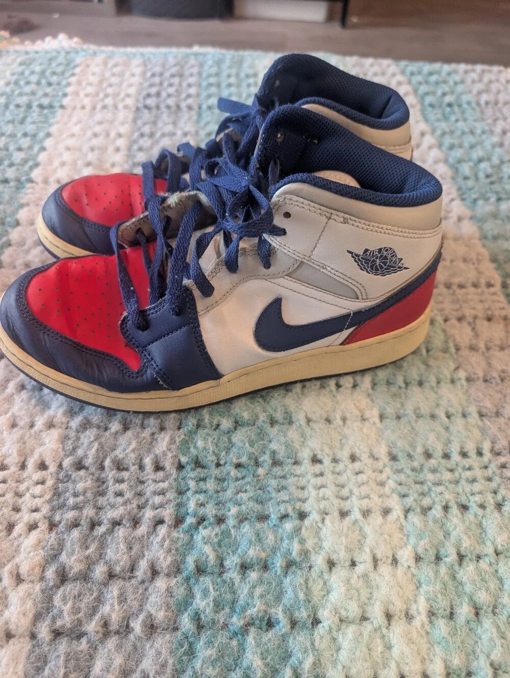 Nike Kids High-Top Sneakers -siE 7  Red / Navy / White